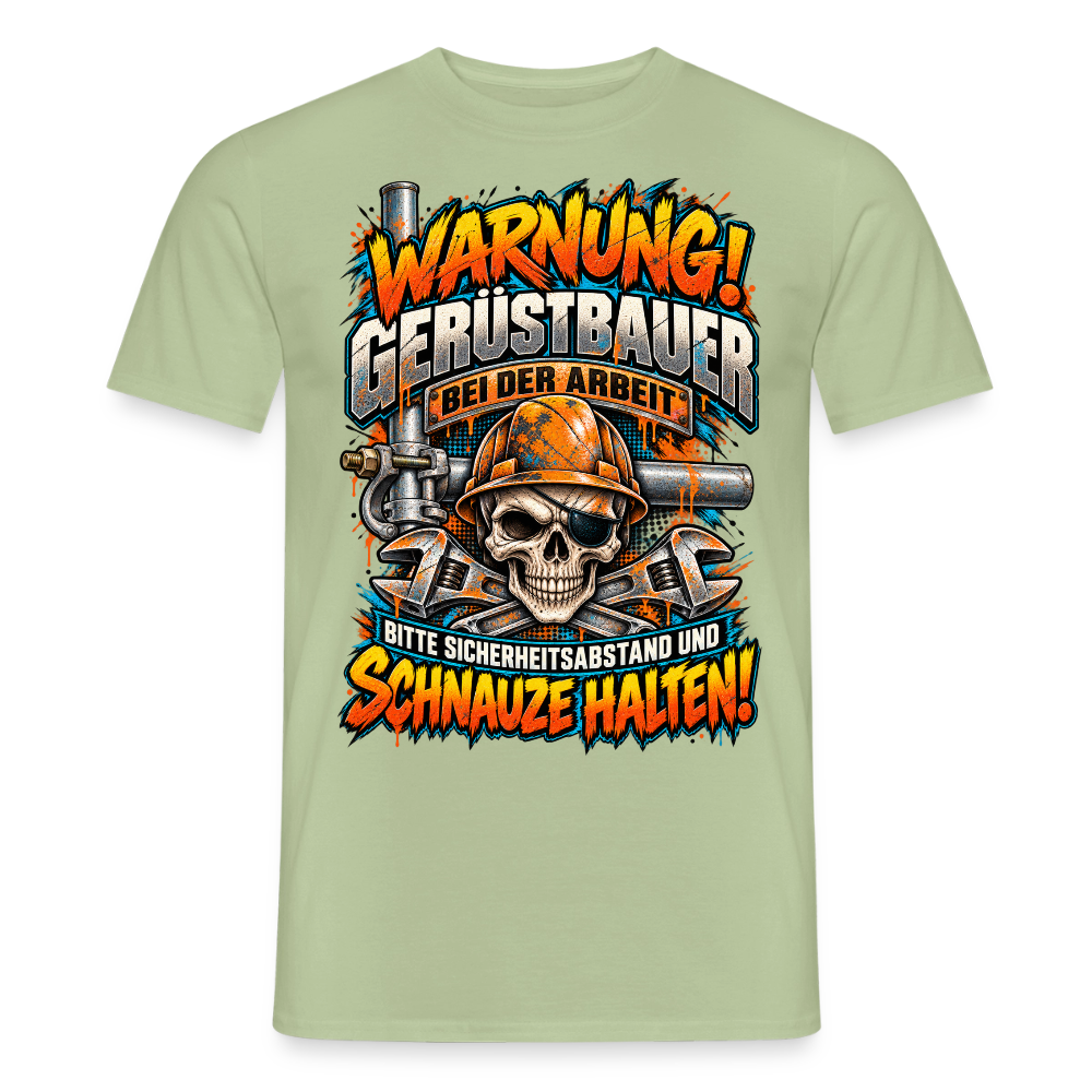 Warnung Gerüstbauer - Männer T-Shirt - Sage