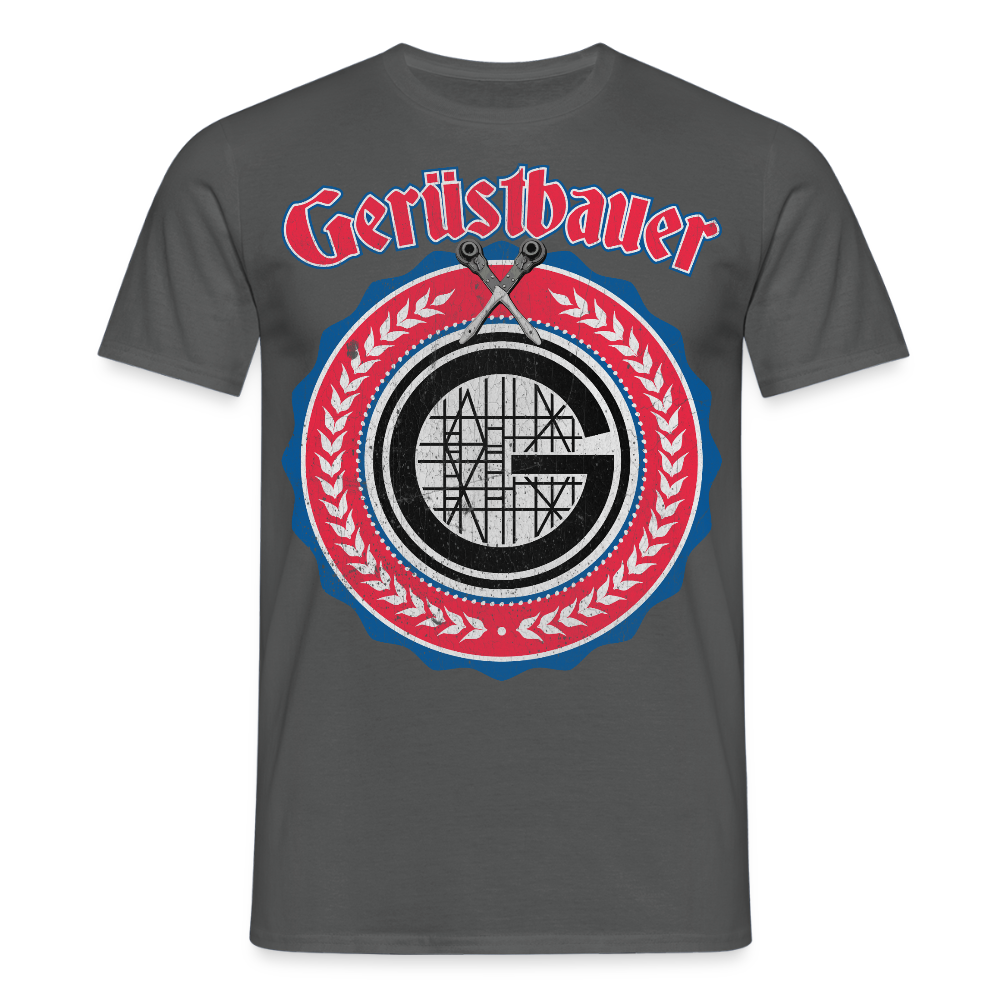 Gerüstbauer Ratschen Zunftwappen - Männer T-Shirt - Anthrazit