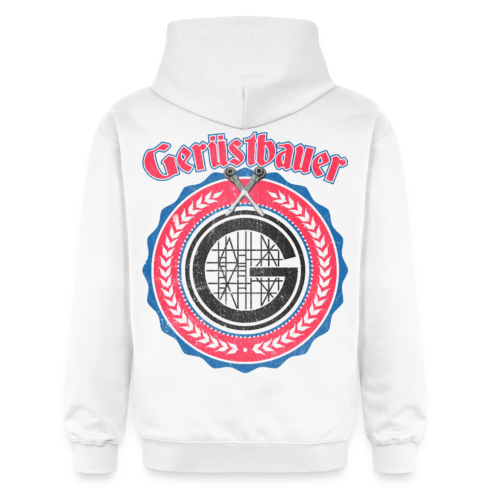 Gerüstbauer Ratschen Zunftw. - Midweight Hoodie Brust + Rücken - Weiß