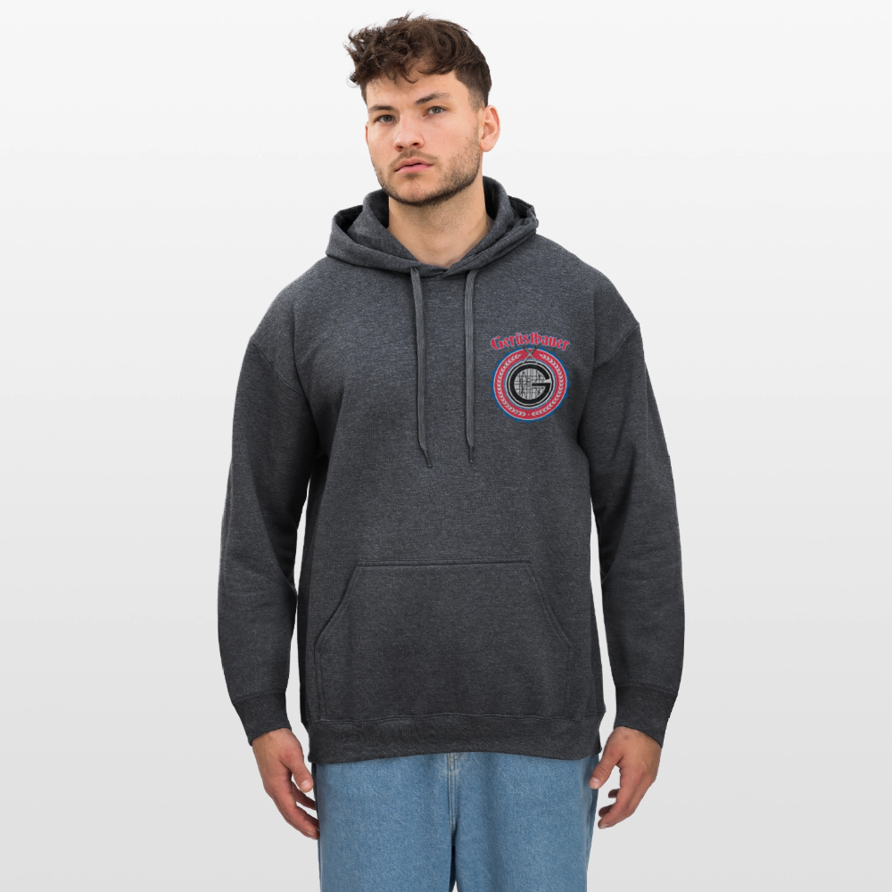 Gerüstbauer Ratschen Zunftw. - Midweight Hoodie Brust + Rücken - Dunkelgrau meliert