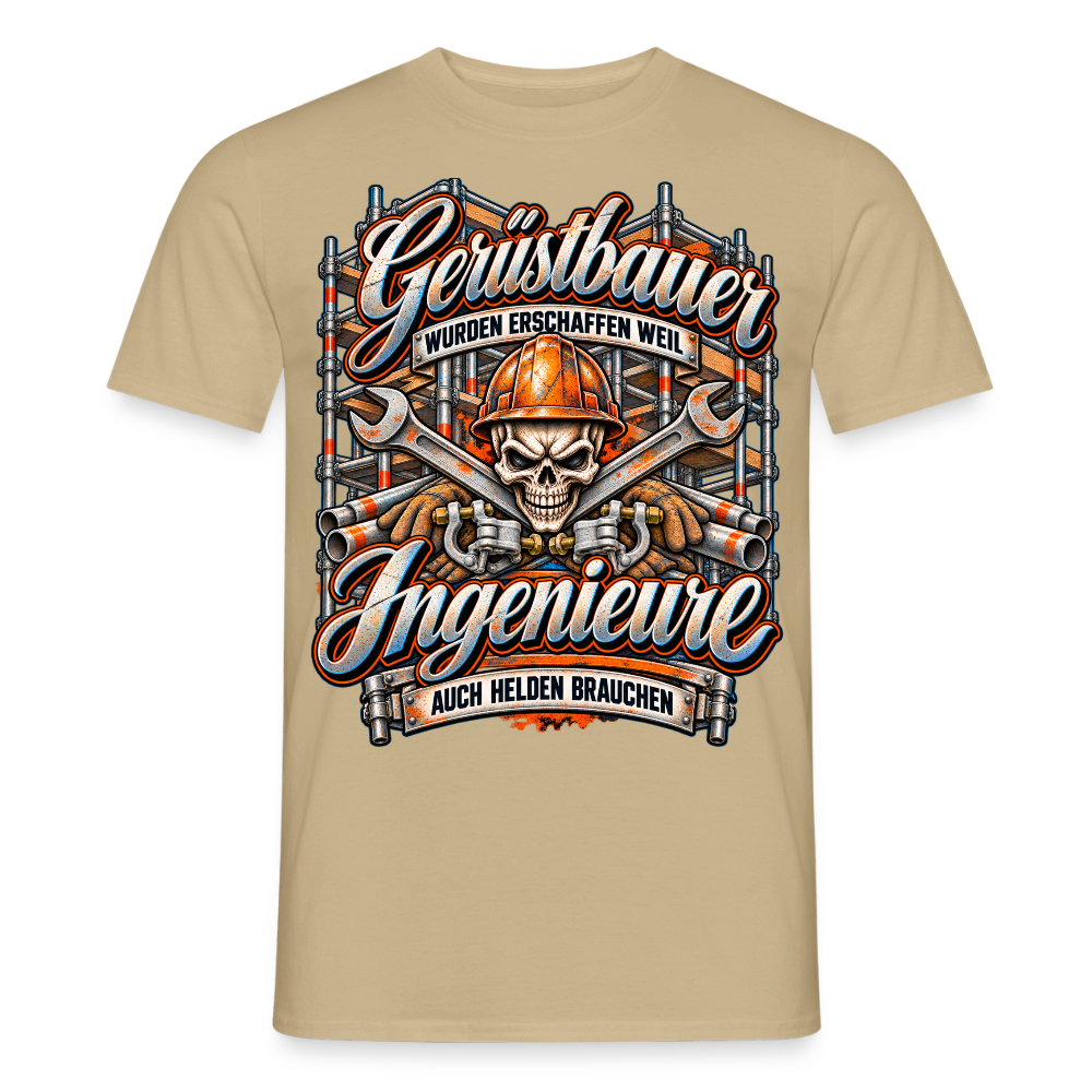 Gerüstbauer Ingenieure - Männer T-Shirt - Sandbeige