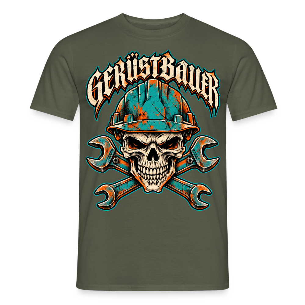 Gerüstbauer Schädel - Männer T-Shirt - Militärgrün