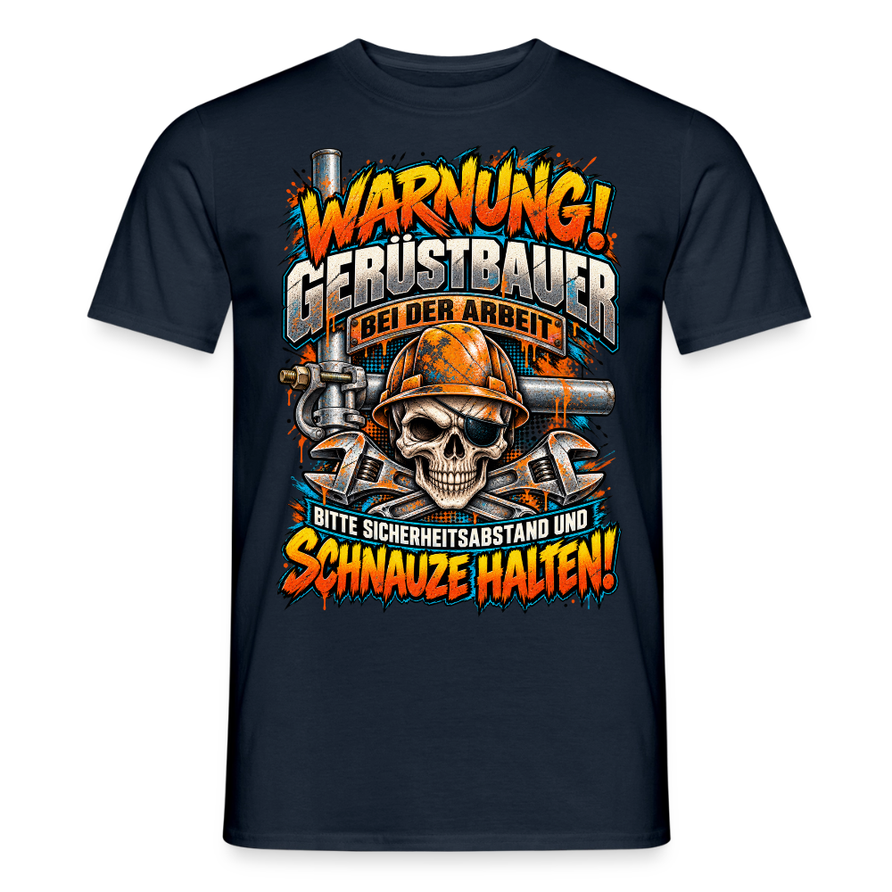 Warnung Gerüstbauer - Männer T-Shirt - Navy