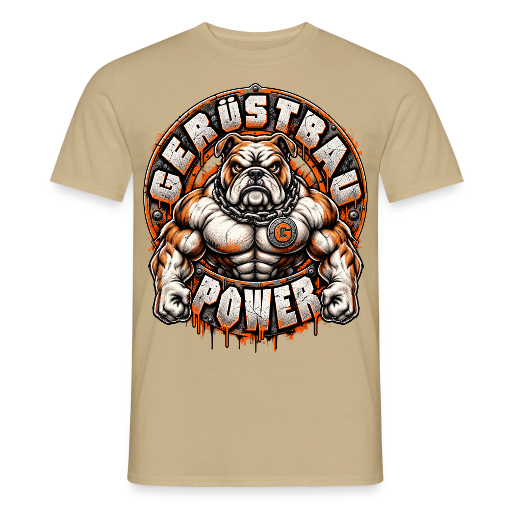 Gerüstbau Power - Männer T-Shirt - Sandbeige