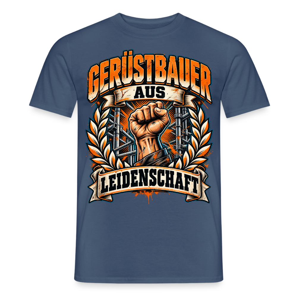 Gerüstbauer aus Leidenschaft - Männer T-Shirt - Dunkles Denimblau