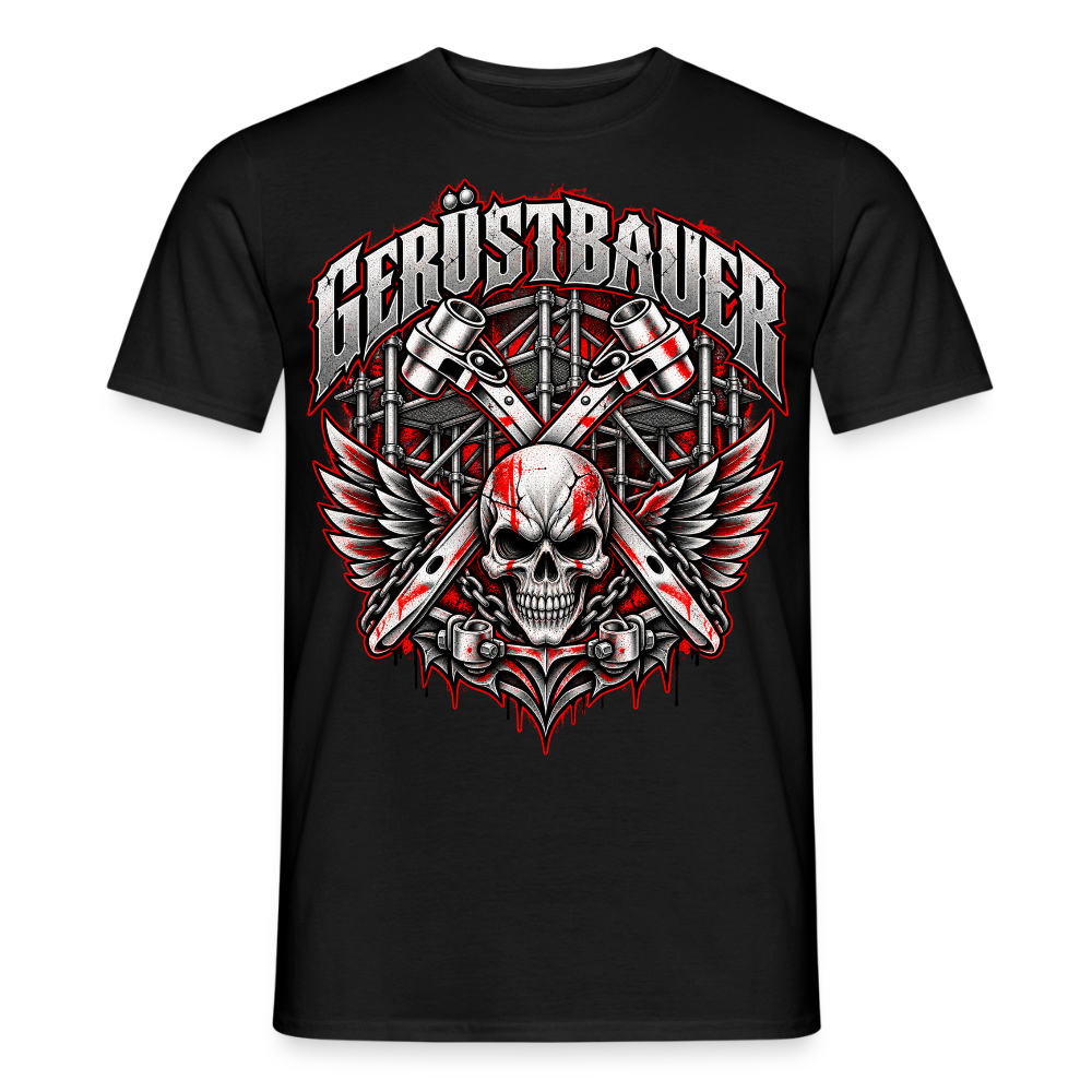 Gerüstbauer Flügel Ratschen - Männer T-Shirt - Schwarz