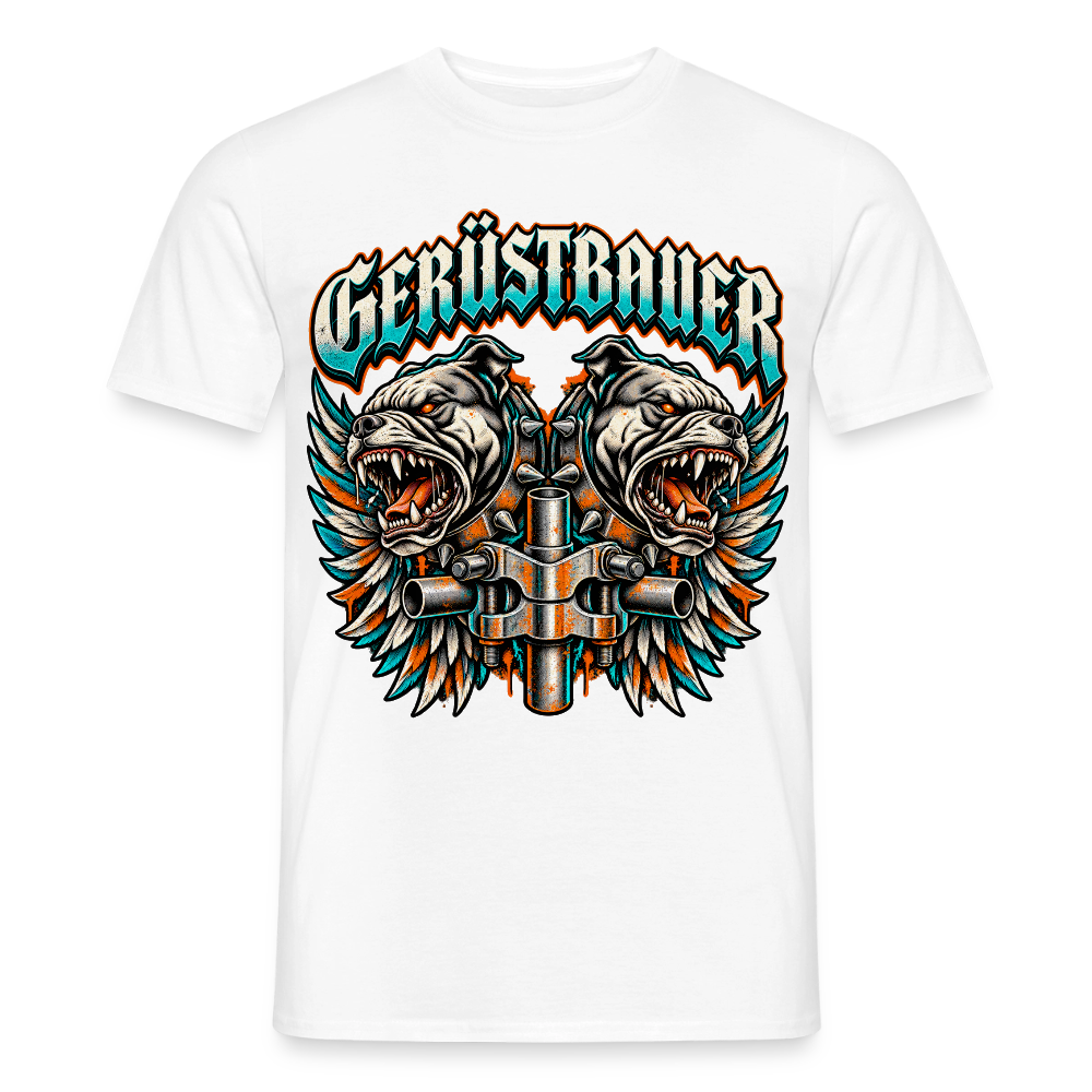 Gerüstbauer Hunde Flügel - Männer T-Shirt - Weiß
