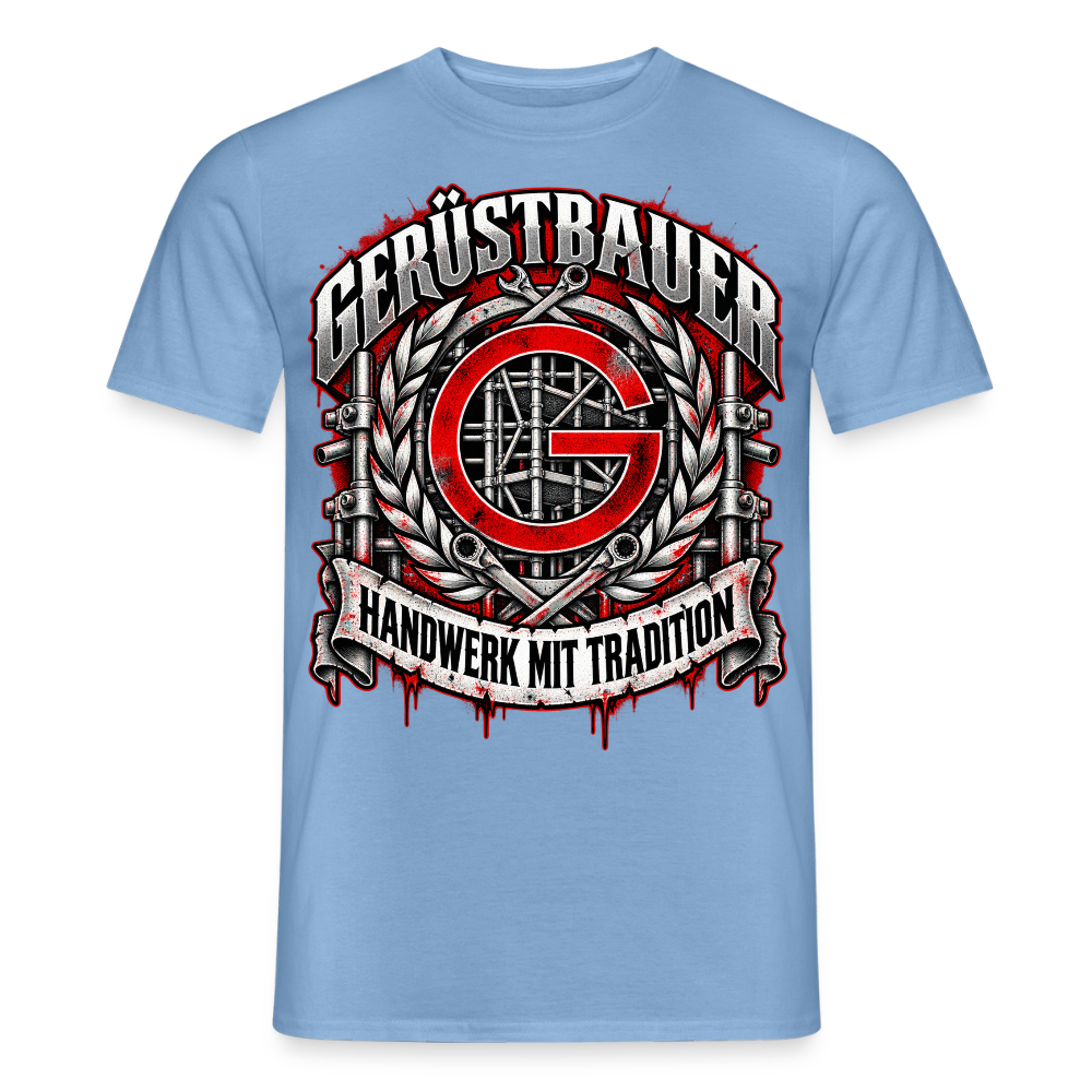 Gerüstbauer mit Tradition - Männer T-Shirt - Carolina Blue