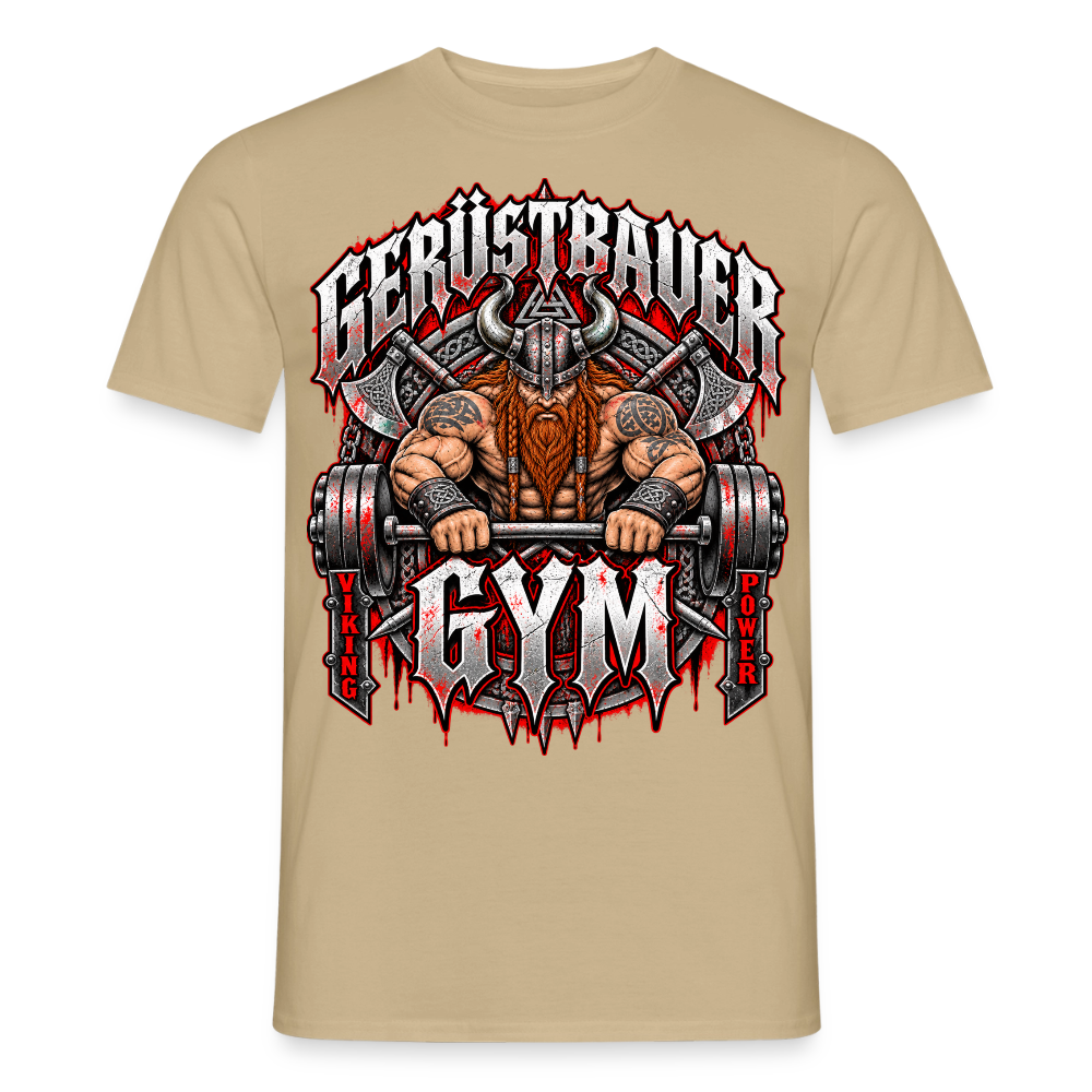 Gerüstbauer GYM - Männer T-Shirt - Sandbeige