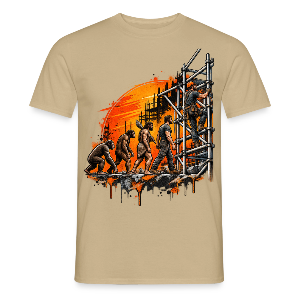 Gerüstbauer Evolution - Männer T-Shirt - Sandbeige