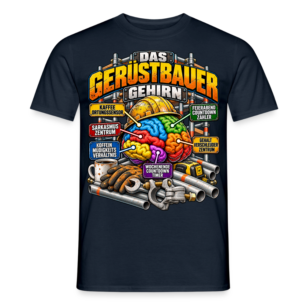 Das Gerüstbauer Gehirn - Männer T-Shirt - Navy