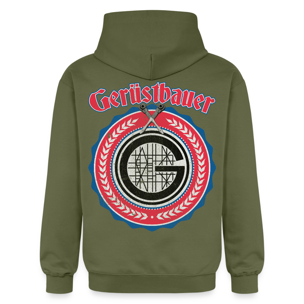 Gerüstbauer Ratschen Zunftw. - Midweight Hoodie Brust + Rücken - Militärgrün