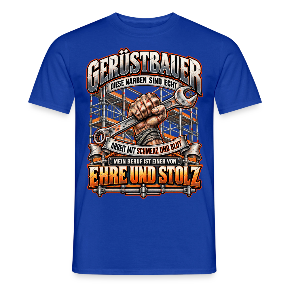 Gerüstbauer diese Narben sind echt - Männer T-Shirt - Dunkelblau