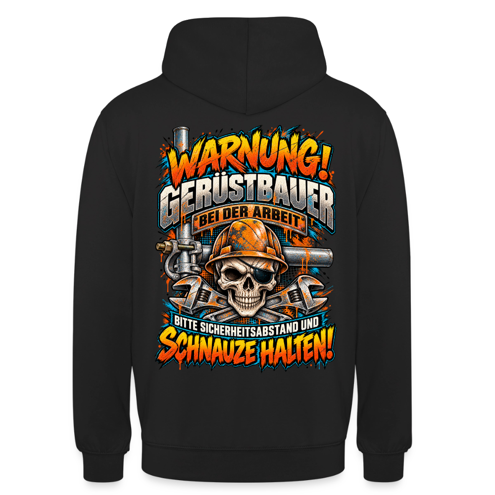 Warnung Gerüstbauer Hoodie - Schwarz