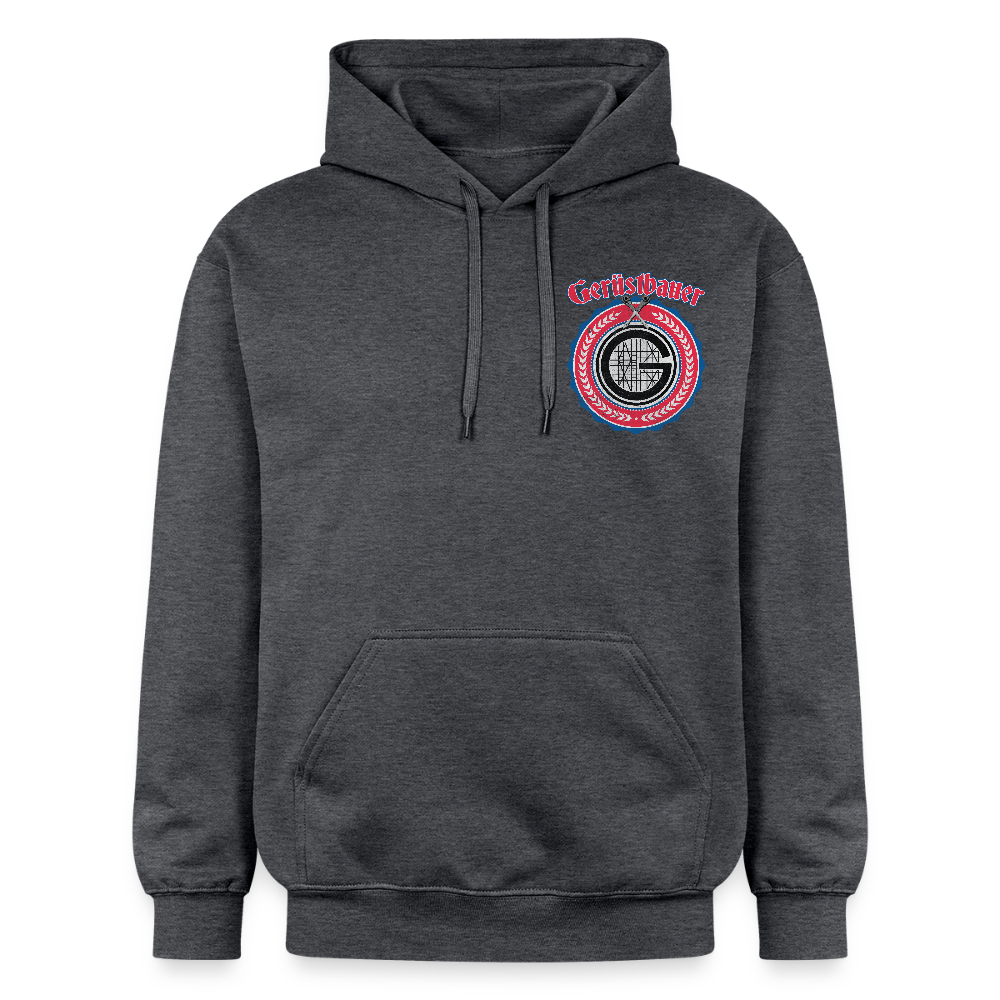 Gerüstbauer Ratschen Zunftw. - Midweight Hoodie Brust + Rücken - Dunkelgrau meliert