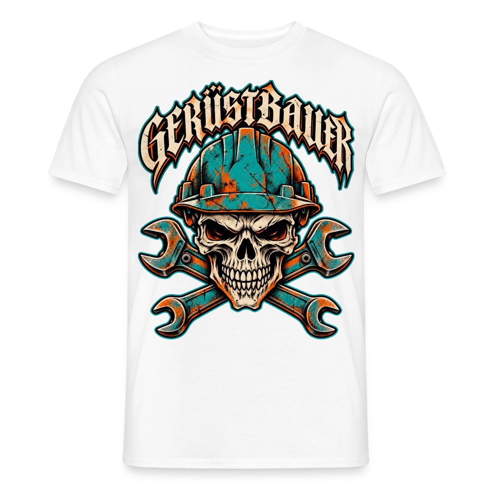 Gerüstbauer Schädel - Männer T-Shirt - Weiß