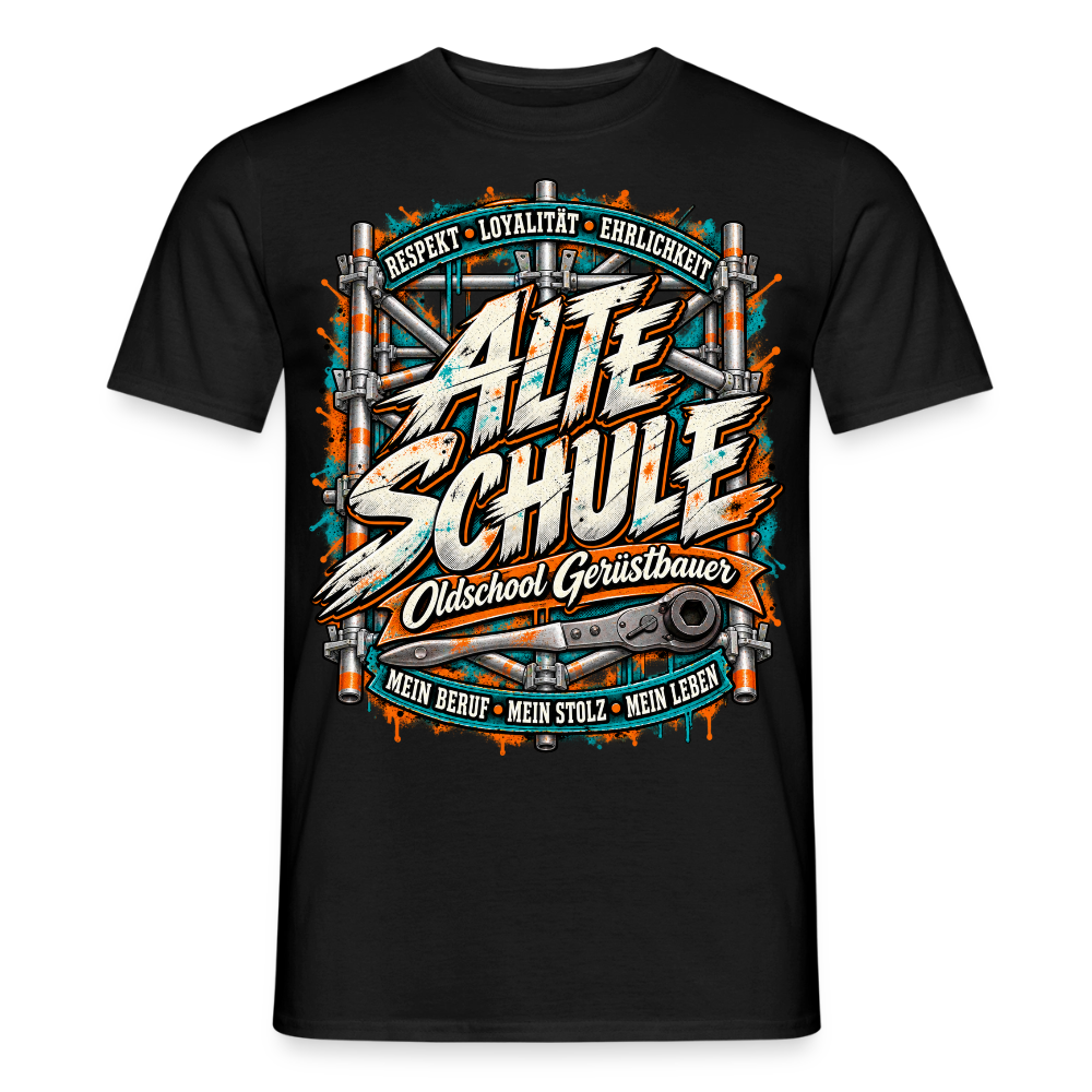 Gerüstbauer Alte Schule - Männer T-Shirt - Schwarz