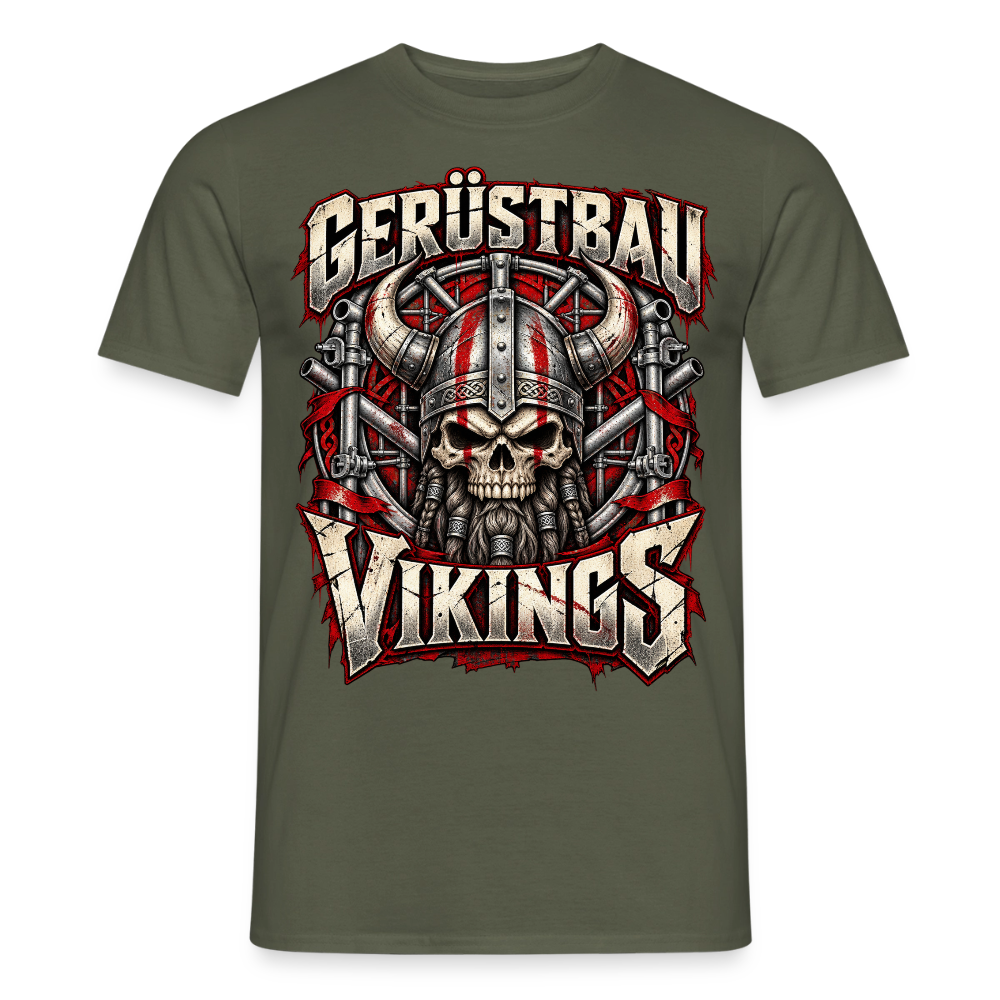 Gerüstbau Vikings - Männer T-Shirt - Militärgrün