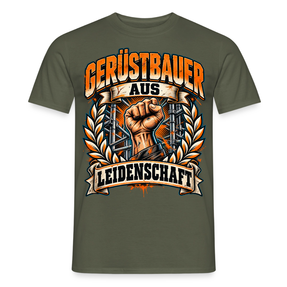 Gerüstbauer aus Leidenschaft - Männer T-Shirt - Militärgrün