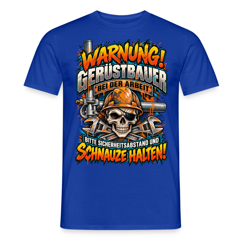 Warnung Gerüstbauer - Männer T-Shirt - Dunkelblau
