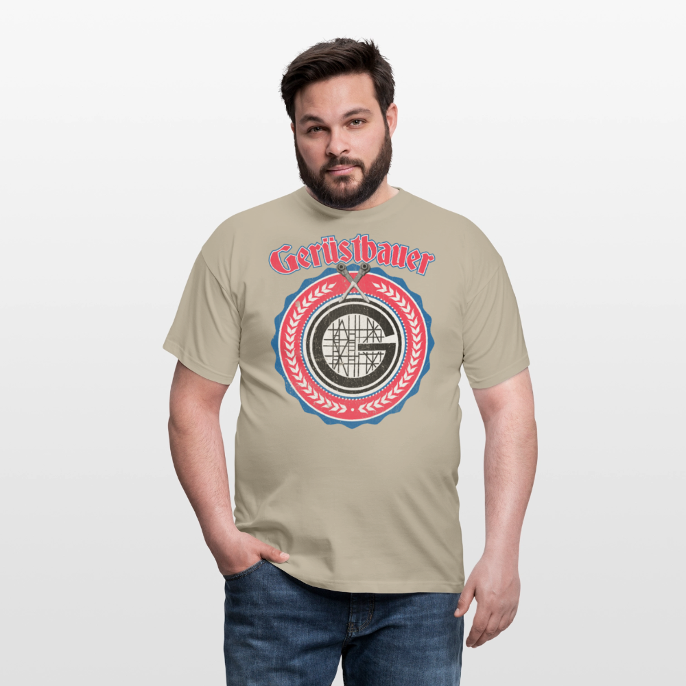 Gerüstbauer Ratschen Zunftwappen - Männer T-Shirt - Sandbeige