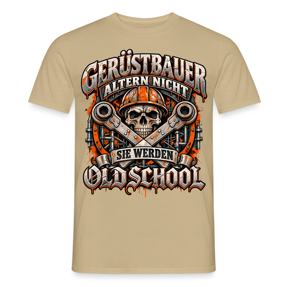 Gerüstbauer altern nicht - Männer T-Shirt - Sandbeige