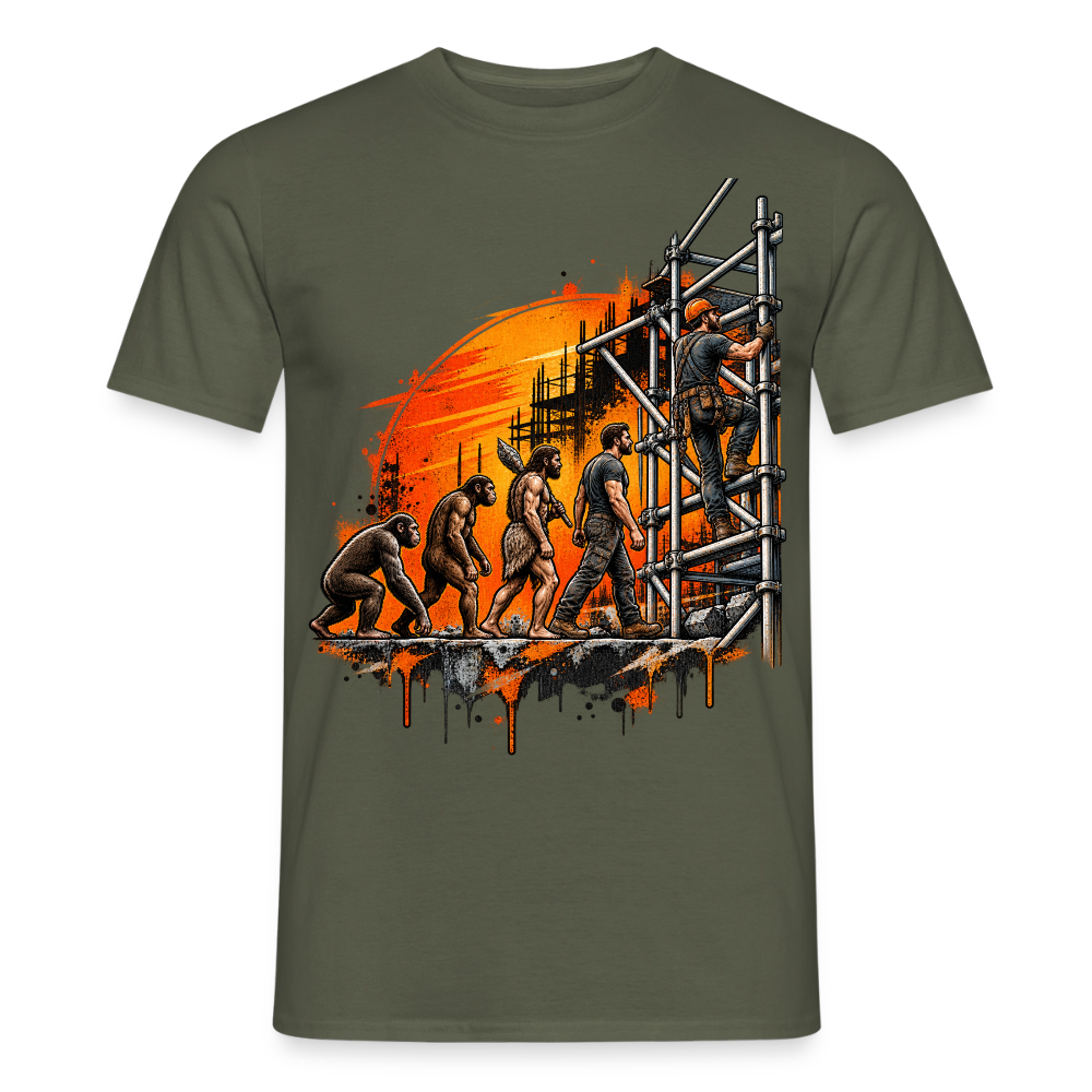 Gerüstbauer Evolution - Männer T-Shirt - Militärgrün