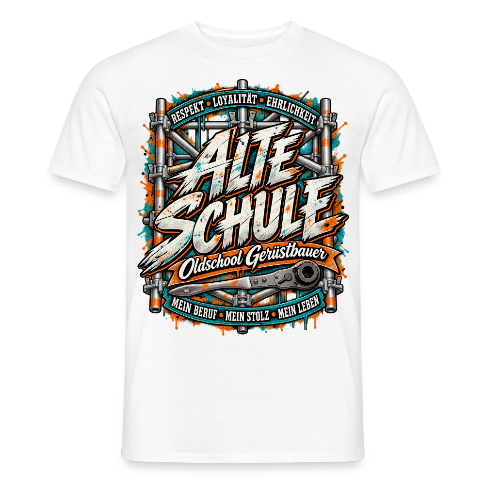 Gerüstbauer Alte Schule - Männer T-Shirt - Weiß