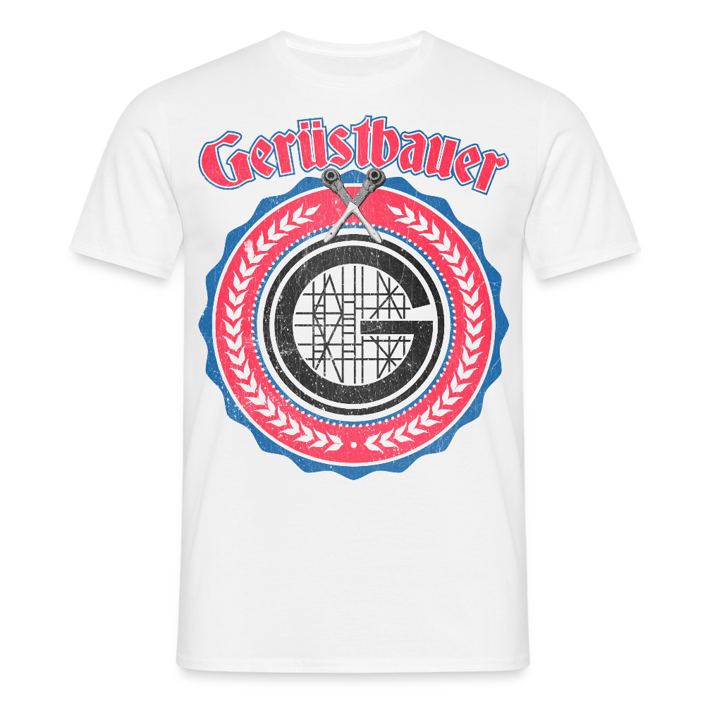 Gerüstbauer Ratschen Zunftwappen - Männer T-Shirt - Weiß