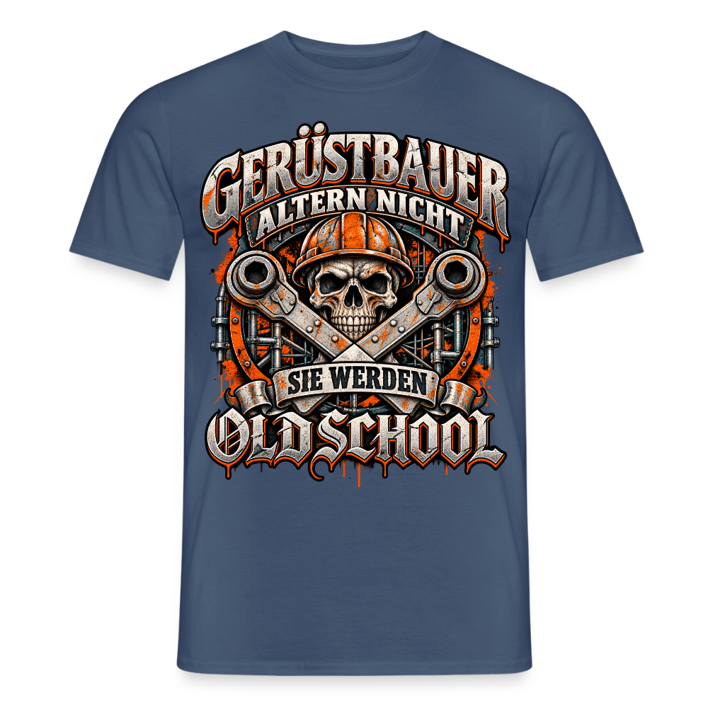 Gerüstbauer altern nicht - Männer T-Shirt - Dunkles Denimblau