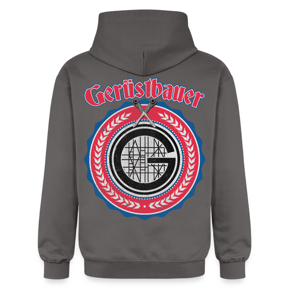 Gerüstbauer Ratschen Zunftw. - Midweight Hoodie Brust + Rücken - Dunkelgrau