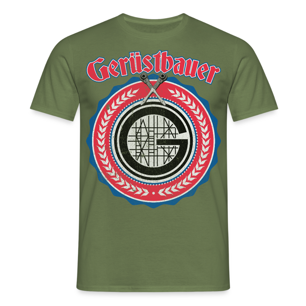 Gerüstbauer Ratschen Zunftwappen - Männer T-Shirt - Militärgrün
