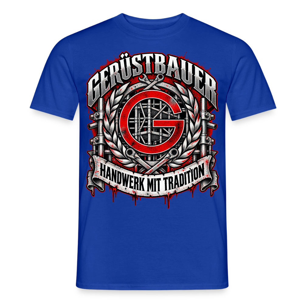 Gerüstbauer mit Tradition - Männer T-Shirt - Dunkelblau