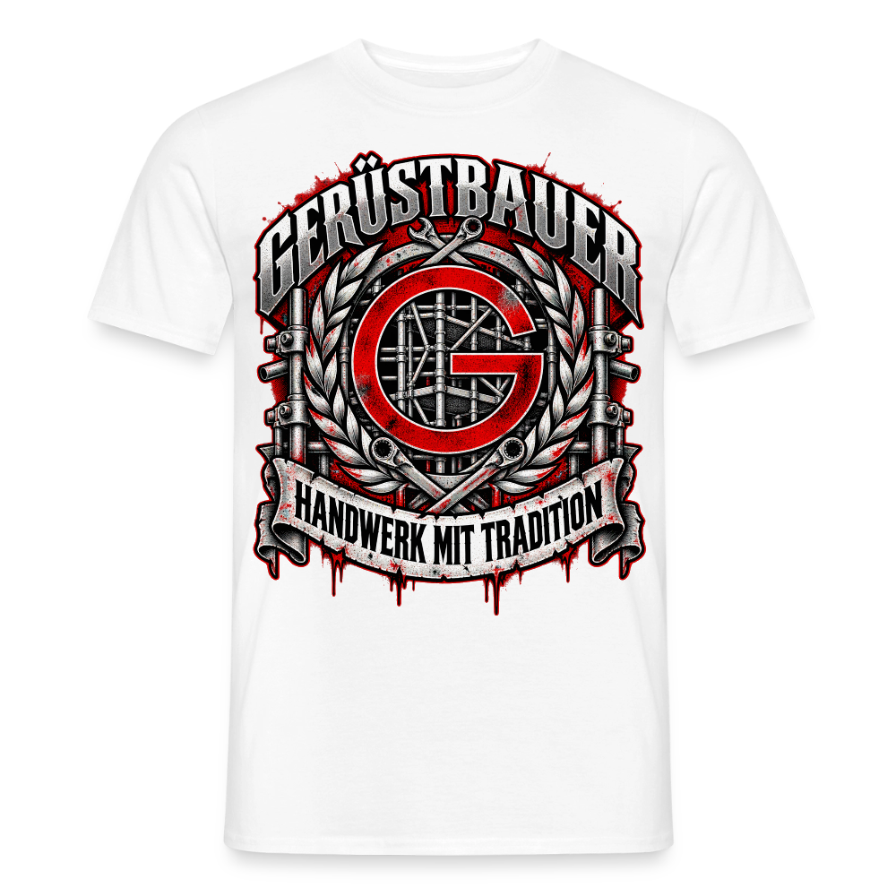 Gerüstbauer mit Tradition - Männer T-Shirt - Weiß