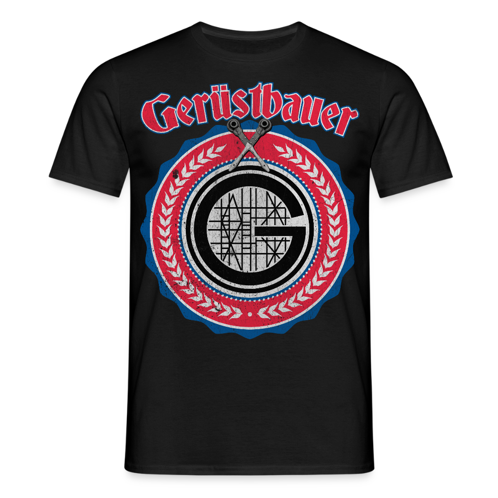 Gerüstbauer Ratschen Zunftwappen - Männer T-Shirt - Schwarz