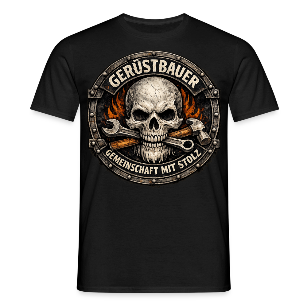 Gerüstbauer Gemeinschaft mit Stolz - Männer T-Shirt - Schwarz