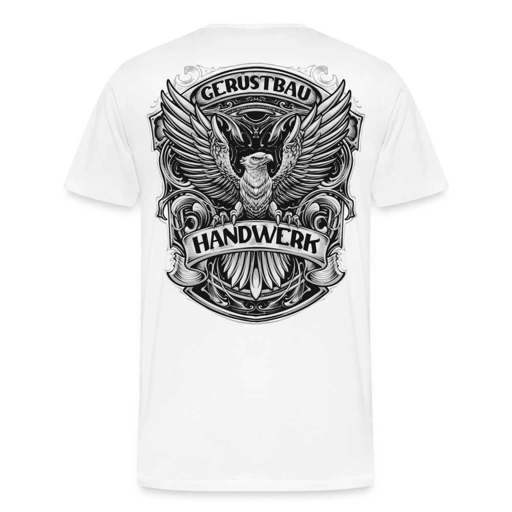 Gerüstbau Handwerk Premium T-Shirt Rückendruck - weiß