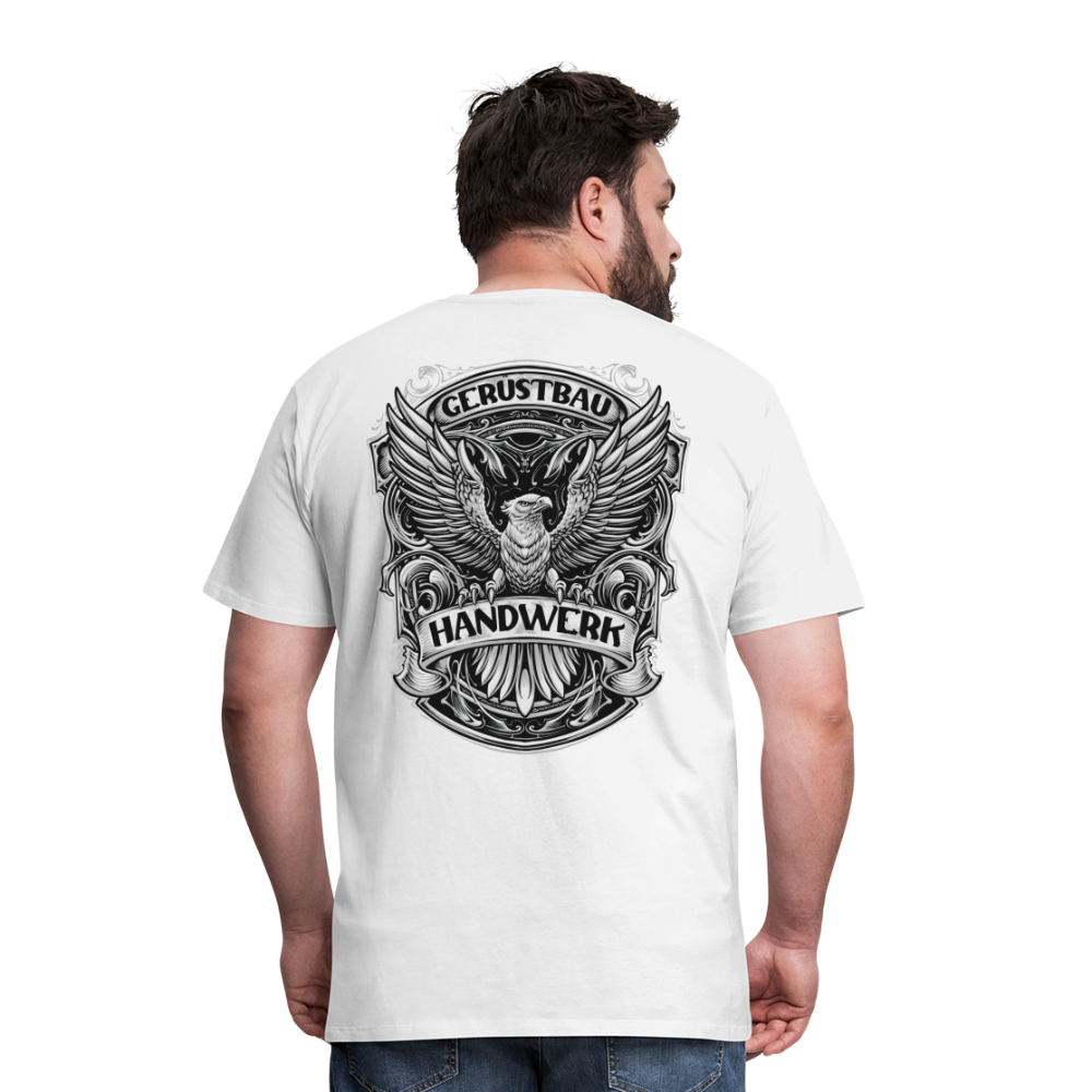 Gerüstbau Handwerk Premium T-Shirt Rückendruck - weiß