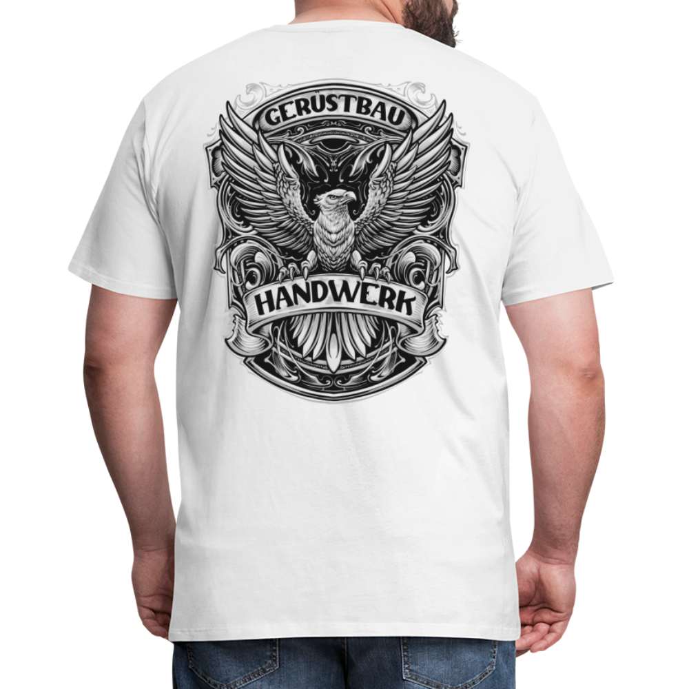 Gerüstbau Handwerk Premium T-Shirt Rückendruck - weiß