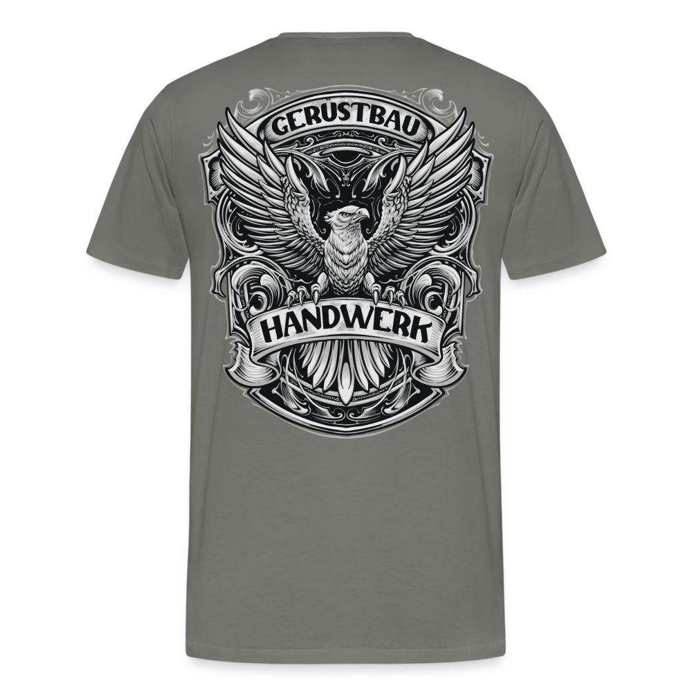 Gerüstbau Handwerk Premium T-Shirt Rückendruck - Asphalt