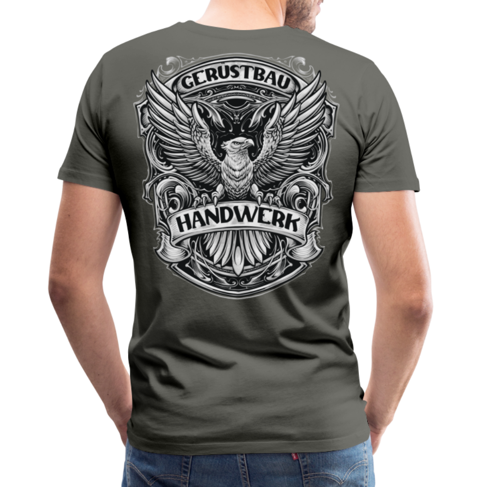 Gerüstbau Handwerk Premium T-Shirt Rückendruck - Asphalt