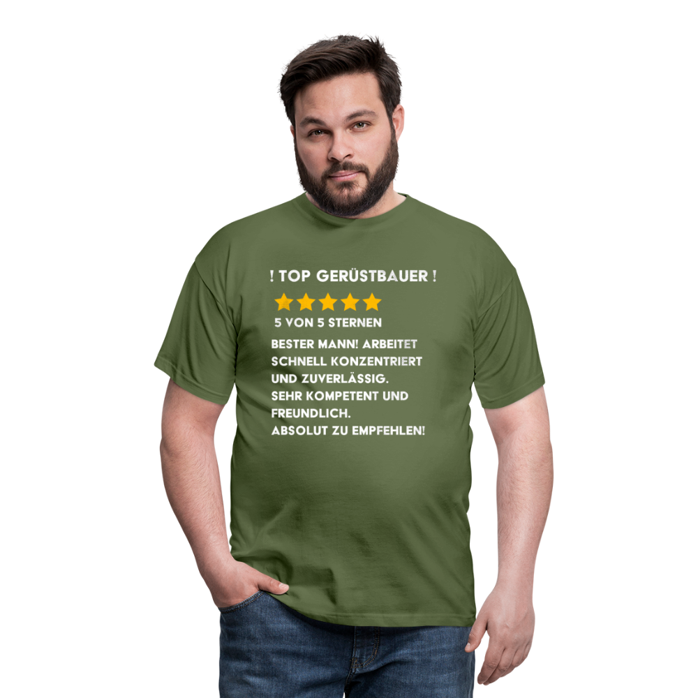 TOP Gerüstbauer Premium Männer T-Shirt - Militärgrün