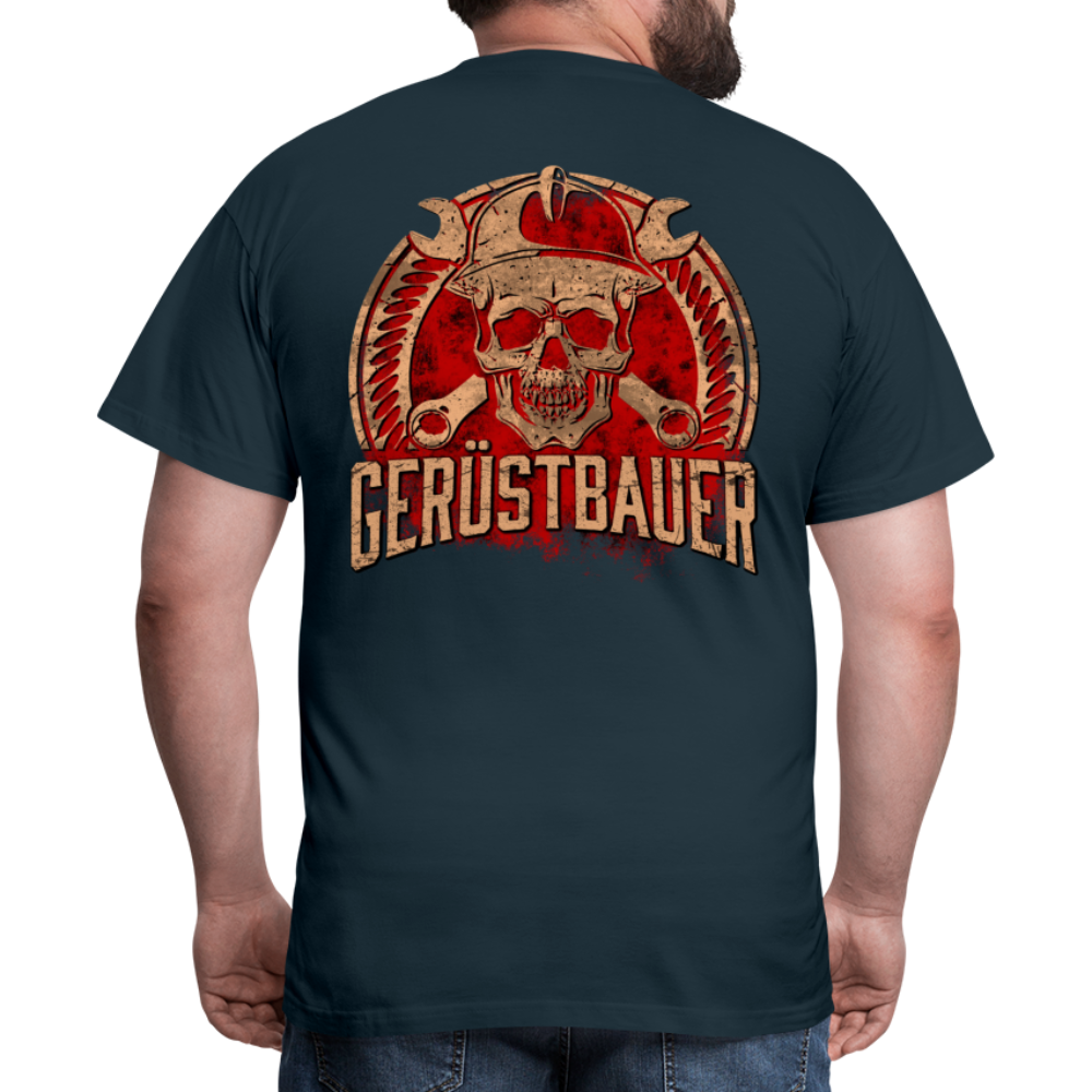 Gerüstbauer Männer T-Shirt / Rückendruck - Navy