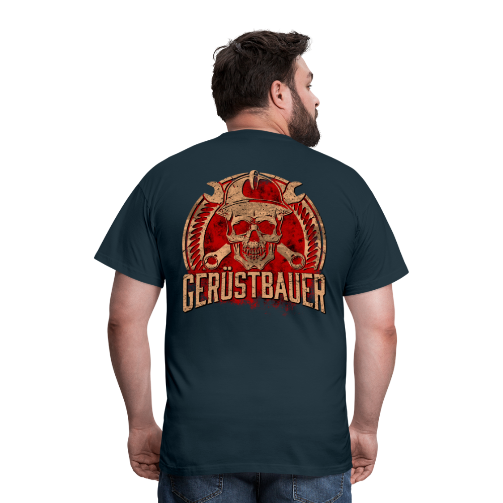 Gerüstbauer Männer T-Shirt / Rückendruck - Navy
