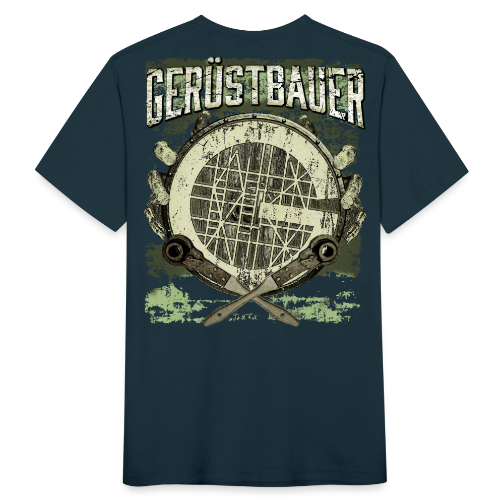 Gerüstbauer Männer T-Shirt Rückendruck - Navy