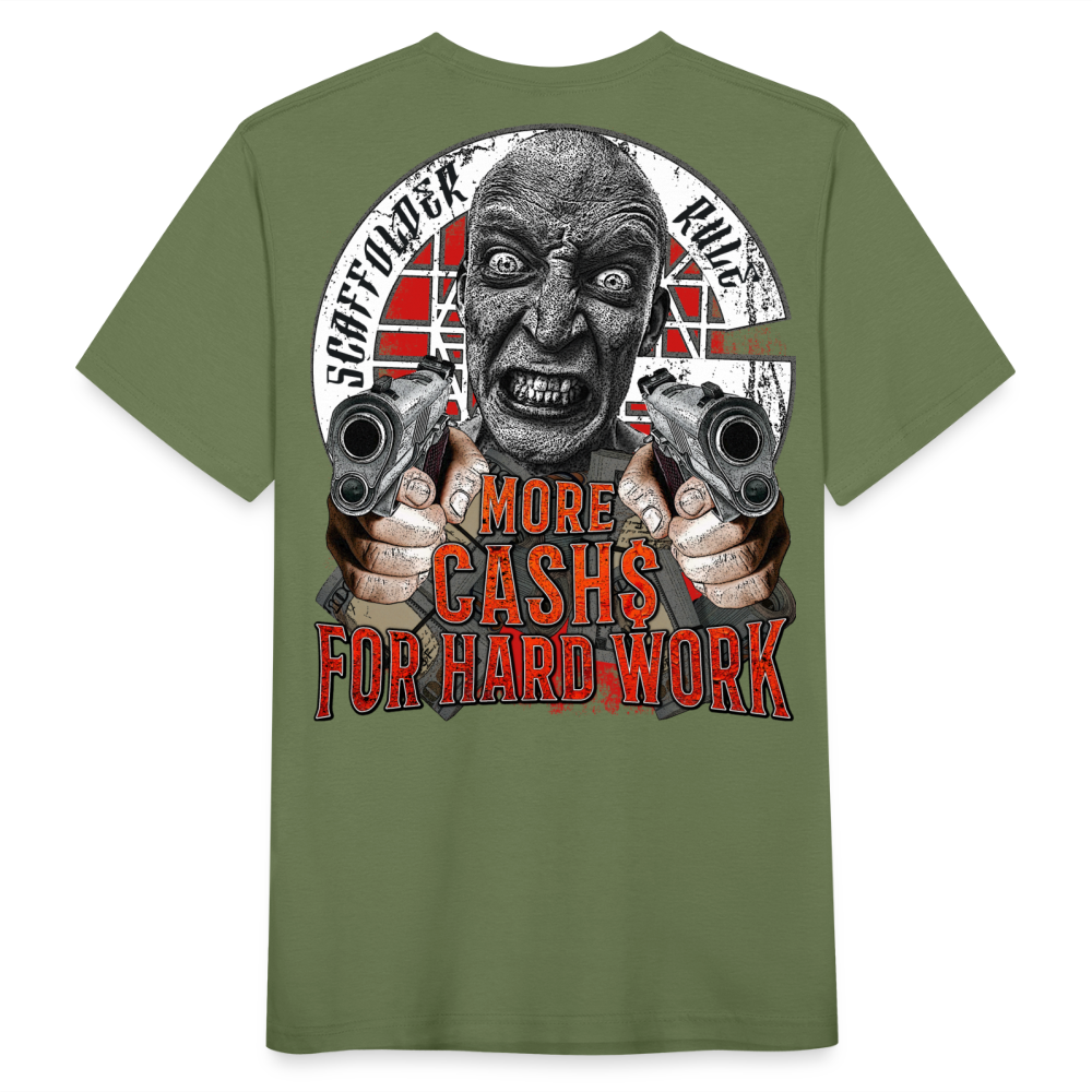 Scaffolder Rule - Männer Premium T-Shirt Rückendruck - Militärgrün