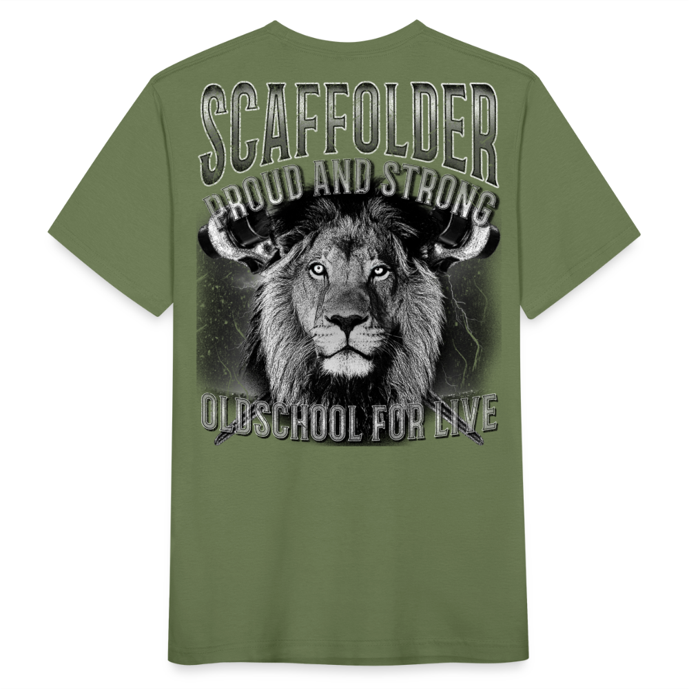 Scaffolder Männer T-Shirt - Rückendruck - Militärgrün