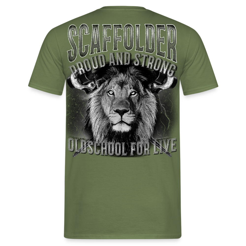 Scaffolder Männer T-Shirt - Rückendruck - Militärgrün