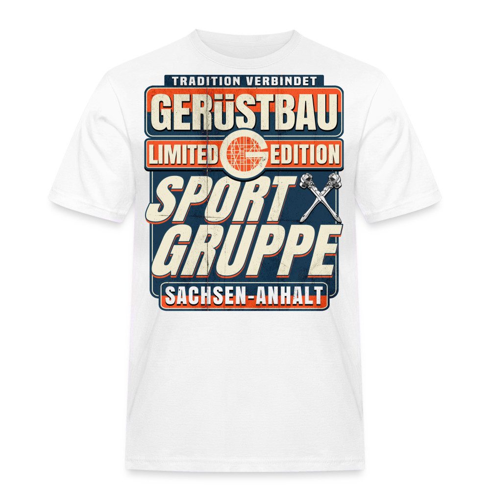 Sportgruppe Sachsen Anhalt Gerüstbauer T-Shirt - weiß