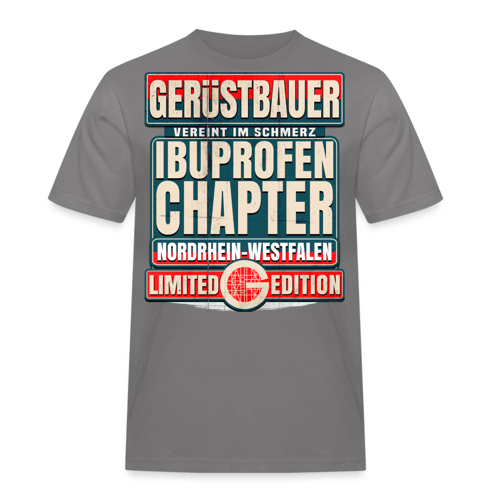 Ibuprofen Chapter Nordrhein Westfalen Gerüstbauer T-Shirt - Grau